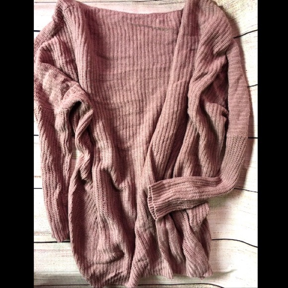Knit Off shoulder Sweater Mauve - Picture 2 of 2